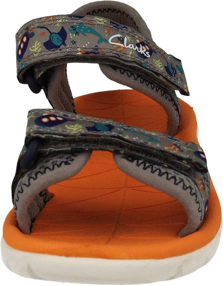 Clarks Mädchen Surfing Tide K Sandal 29.5 EU Grau, 29.5 EU Grau