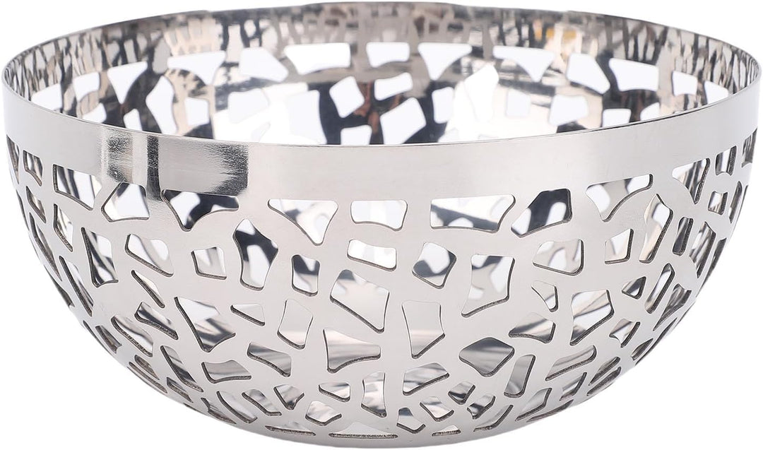 Obstschale aus Edelstahl, Hohler Obstkorb, Moderner Dekorativer Obst- und Gemüsehalter aus Metall, P