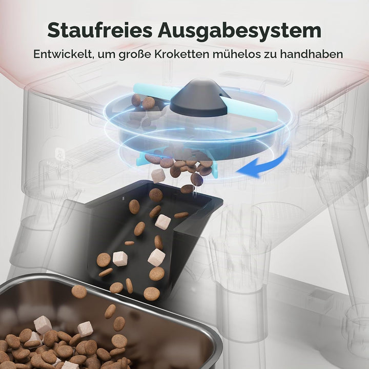 Automatischer Futterspender für grosse Hunde, 14 l Fassungsvermögen, Fernfütterung, Anti-Blockage-Sy
