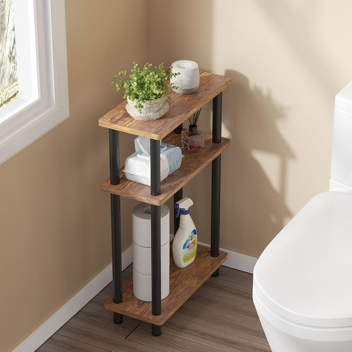 YOUDENOVA Beistelltisch Holz, Beistelltisch Schmal, 40x18x61.5 cm, 3 Tier Kleiner Tisch Für Wohnzimm