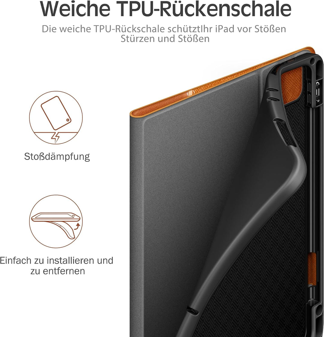 KingBlanc iPad Pro 11 Zoll Hülle 4. Generation (2022)/3./2./1. Gen (2021/2020/2018) mit Apple Pencil