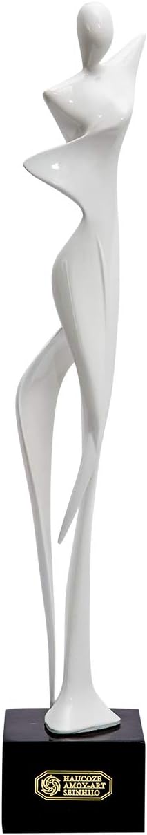 NENBOLEC Modern Skulptur Dekor Frau Statue Figuren Wohnzimmer Kunst Arts Polyresin Weiss Geschenk 42