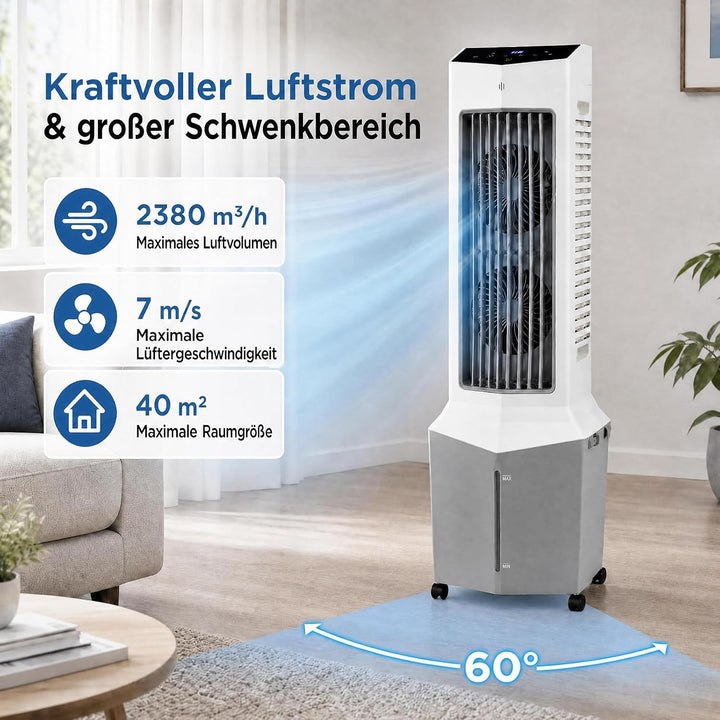 COSTWAY 12L Verdunstungskühler, mobiler Ventilator mit Fernbedienung