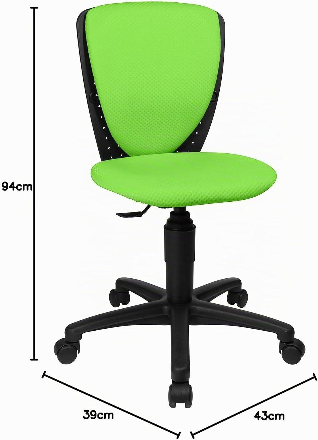 TOPSTAR Kinder Drehstuhl High S`Cool 3 Junior, ergonomisch, Neuer Stoff (Flash Grün)…, Flash Grün