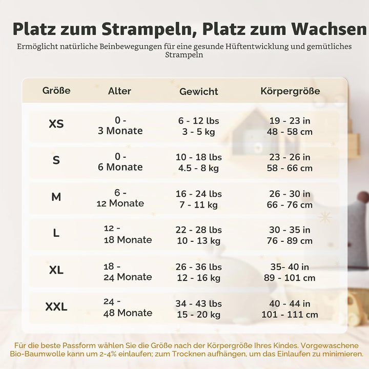 Babyschlafsack aus Bio-Baumwolle 0.5 TOG Sommer Schlafsack 2er-Pack Leicht (0.5 TOG) M (6-12 M) II A