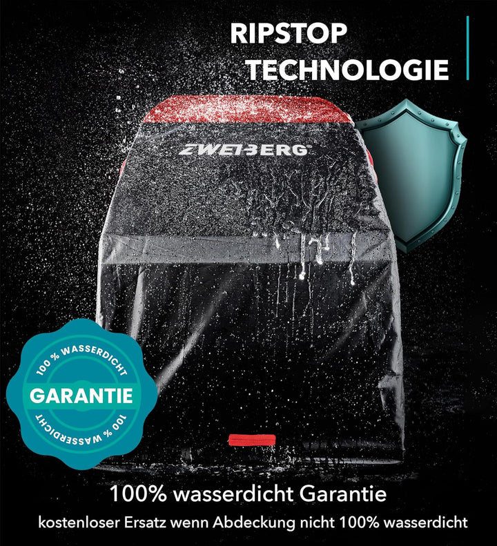 ZWEIBERG® Faltgarage für Fahrradanhänger Universelle Robuste und wasserdichte Abdeckung Regenschutz