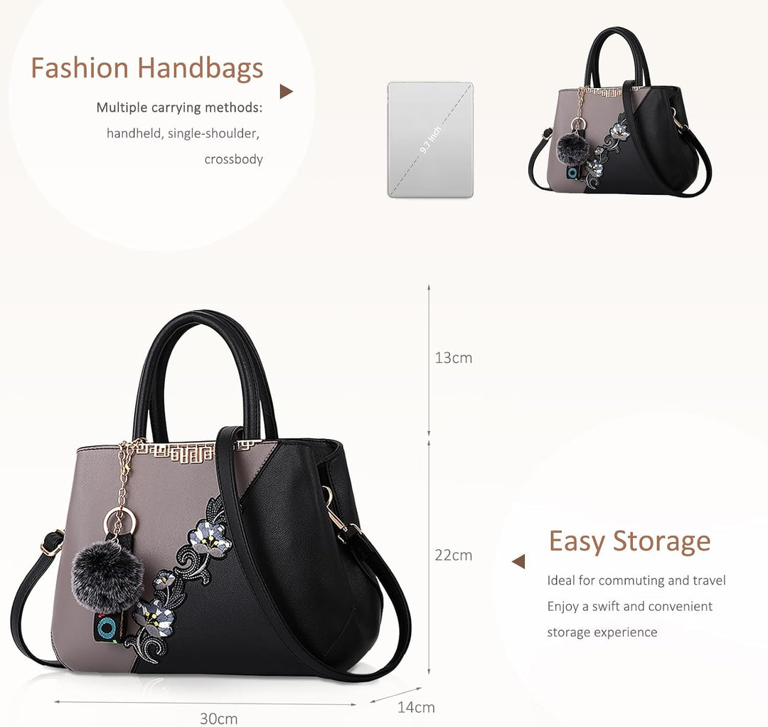 NICOLE &amp; DORIS Handtaschen Damen modische Damenhandtaschen taschen Damen Umhängetaschen mit Blumenmu