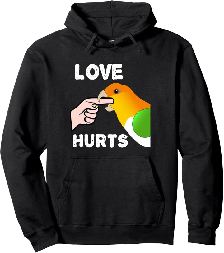 Weissbauch Caique Papagei Liebe tut weh Pullover Hoodie