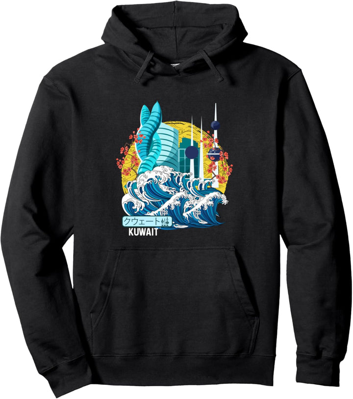 Kuwait Japanische Grosse Welle Kanagawa Pullover Hoodie