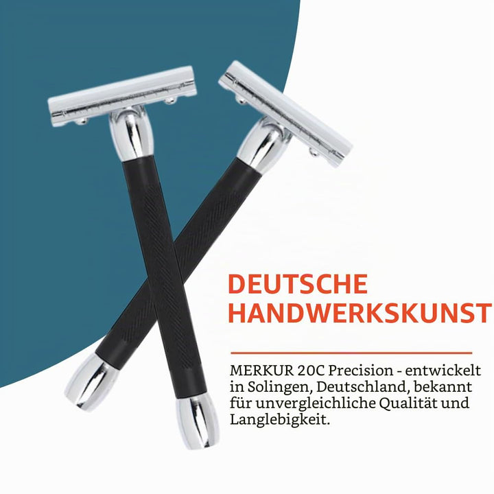 Merkur – Rasierer mit langem Griff – Schwarz, Chrom Silber/Schwarz, Silber/Schwarz