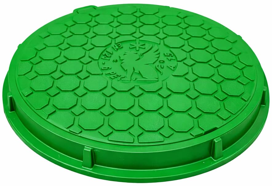 BABYLONPLAST Schachtabdeckung, Kanaldeckel Ø500 Kl.A15, Kunststoff Schachtdeckel A15, Belastbar bis