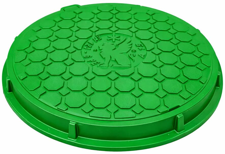 BABYLONPLAST Schachtabdeckung, Kanaldeckel Ø500 Kl.A15, Kunststoff Schachtdeckel A15, Belastbar bis