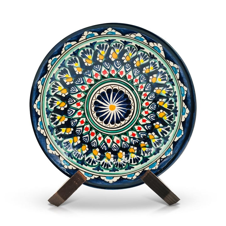 Orientalischer Lagan Suppenteller 23 cm - tiefer Teller KaraKalam Ляган - Handgefertigte Rischtan Ke