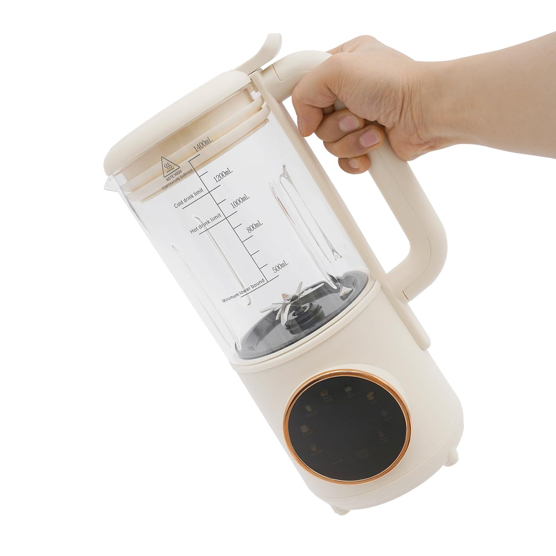 1.4L Automatische Sojamilchmaschine I Nussmilchmaschine mit 24h Timer, Selbstreinigung, 600W, 16 Kli