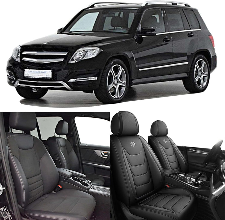 PU Leder Autositzbezüge Auto Vordersitz 2 Stück Set Fit für Mercedes-Benz C-Klasse W202 W203 W204 W2