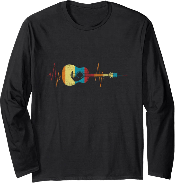 Geschenk für Gitarrenspieler Herzschlag Gitarre Langarmshirt