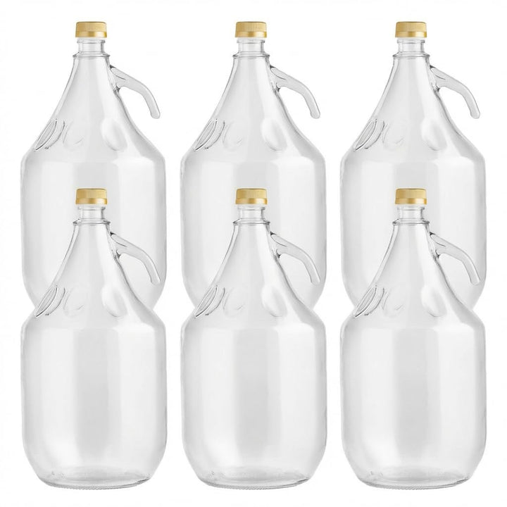 lilawelt24 6 STÜCK 5L Gärballon mit SCHRAUBVERSCHLUSS Flasche Glasballon Weinballon Glasflasche