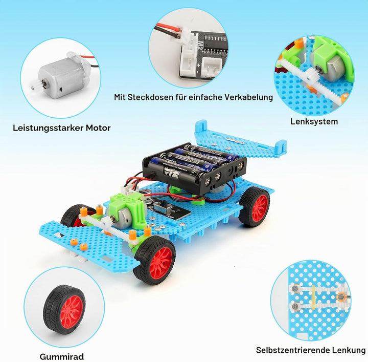 Ferngesteuertes Auto, Experimente Technik Bausatz für Kinder ab 9 10 11 12, Wissenschaft Kinder Bauk