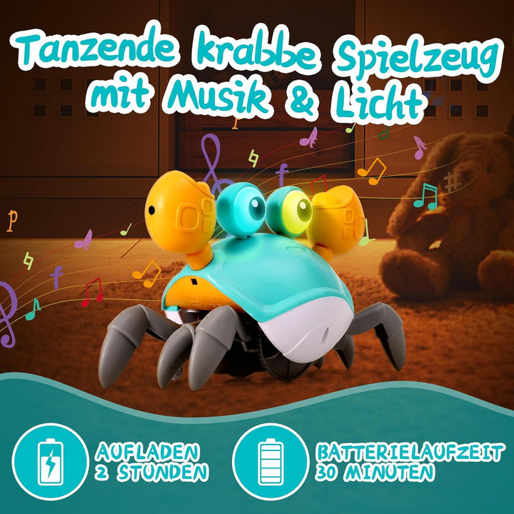 Interaktives Krabbelspielzeug, Interaktive Musikkrabbe, die automatisch Hindernissen ausweicht, Elek