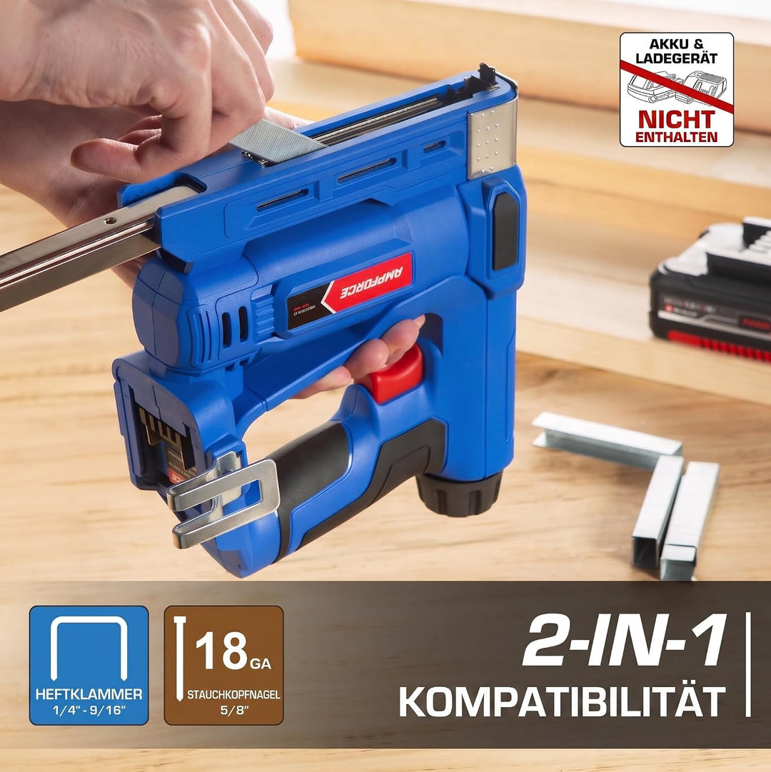 Ampforce18V 2-in-1 Tacker Für Einhell Akku, Ohne Akku, Typ 53/47
