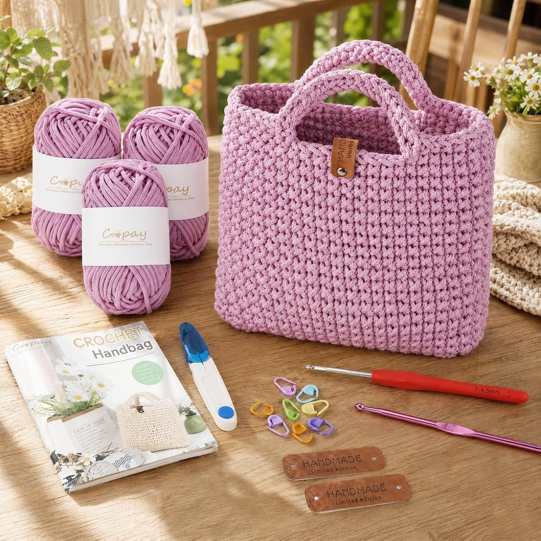 Chingcoo Häkelset für Anfänger - Crochet Set mit Häkelnadel 4,5mm Strickanleitung 5mm Dicke Wolle zu