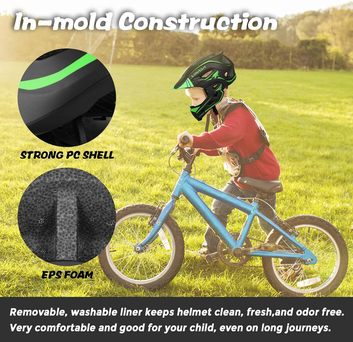 Lixada Fahrradhelm Kinder Helm Fullface Abnehmbar Unisex 52-58cm Children&