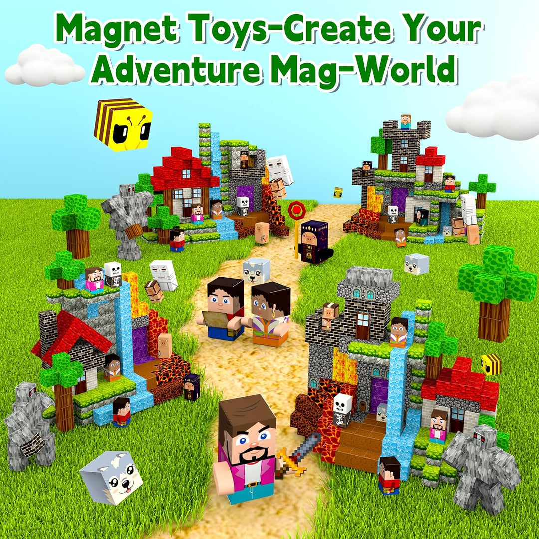 200 Stück Magnetblöcke, magnetische Bausteine, Magnetblöcke für Kinder von 4 bis 8 Jahren, magnetisc