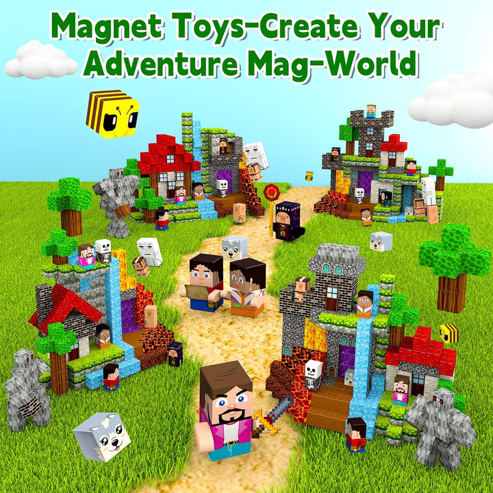 200 Stück Magnetblöcke, magnetische Bausteine, Magnetblöcke für Kinder von 4 bis 8 Jahren, magnetisc