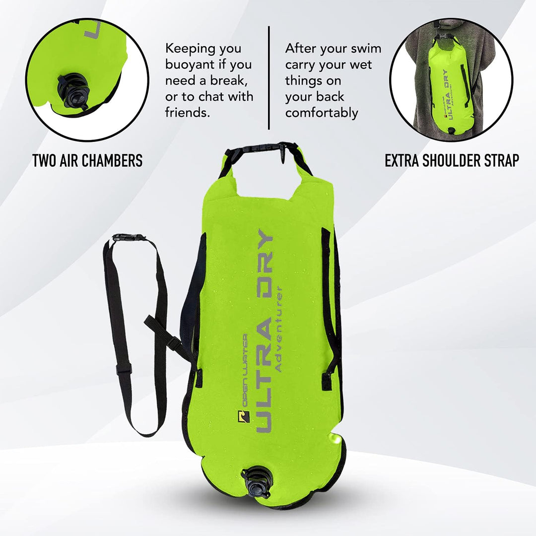 Schwimmboje Abschleppschwimmer gut sichtbar Schwimmkörper Dry Bag mit verstellbarem Taillengürtel, T