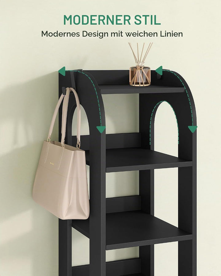 Hzuaneri Vertikales Schuhregal, 11 Ebenen Schmale Schuhregale, Holz-Schuh-Organizer für Schrank, Ein