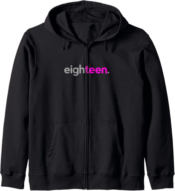 18th Birthday for Girls Eighteen Pink Age 18 Year Party Teen Kapuzenjacke