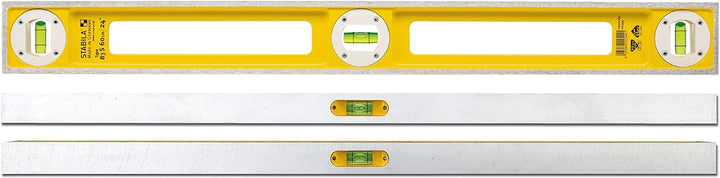 Stabila Wasserwaage Type 83 S, 40 cm, extrem robustes Alu-Druckgussprofil, 1 Horizontal-Libelle, 2 V