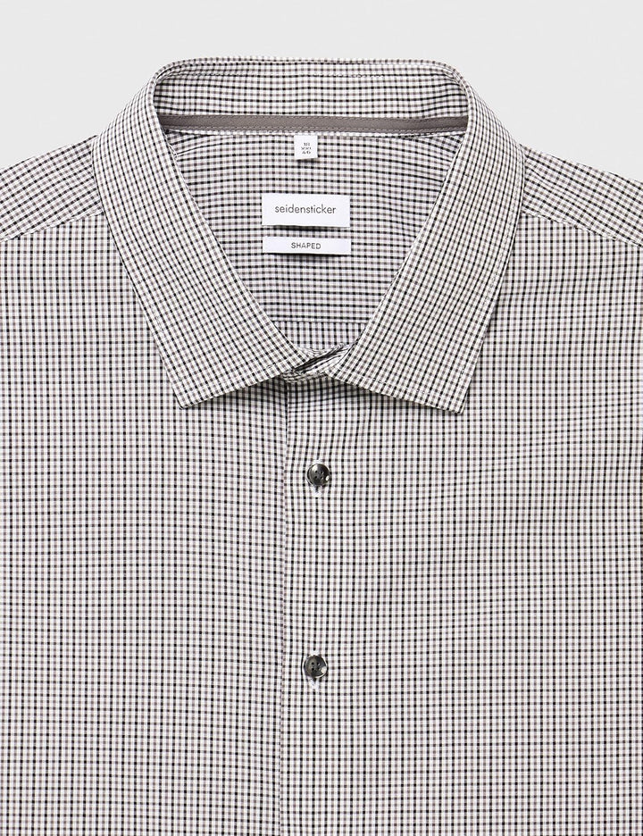 Seidensticker Herren Shaped Fit Langarm Hemd Shirt 39 Grau, 39 Grau