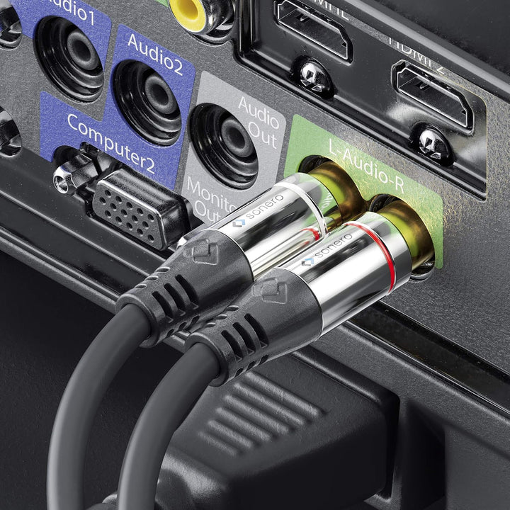 Sonero Cinch Stereo Audio Kabel Audiokabel Verlängerung 2x Cinch 15m Cinch Verlängerung 15,0 m, Cinc