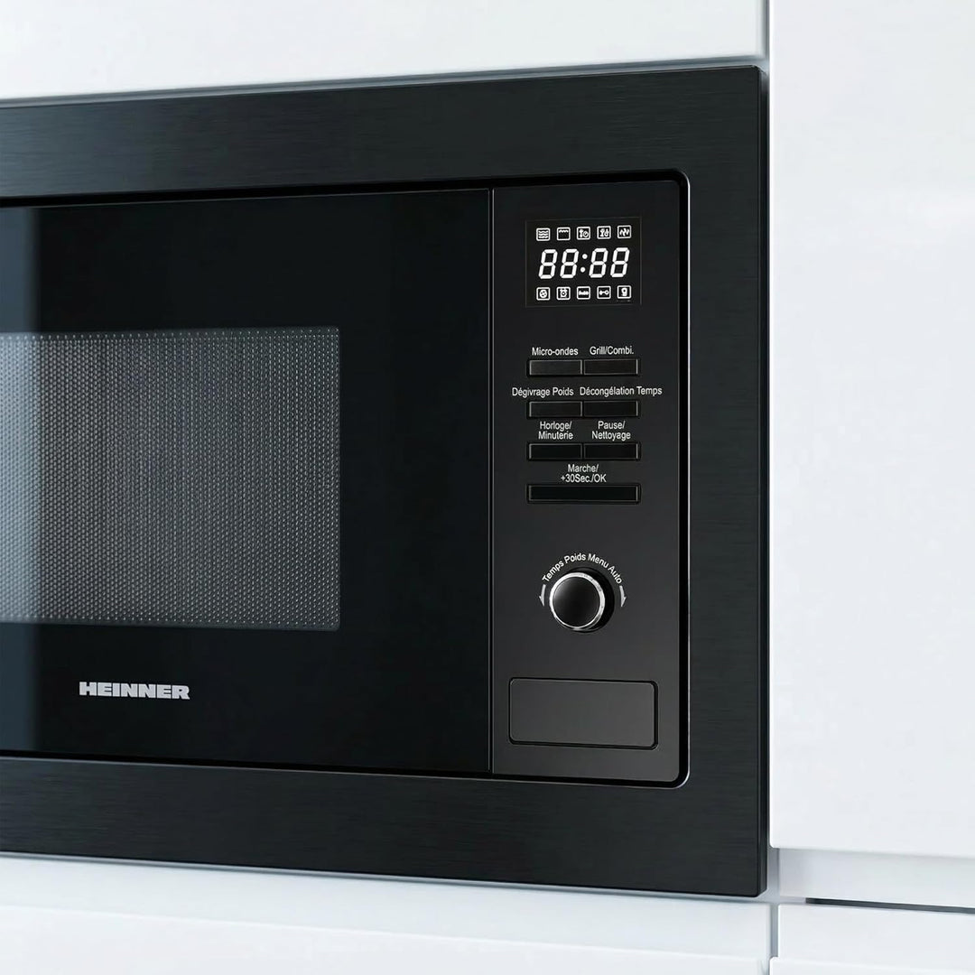 HMW-MDBI25GDBK 26L Einbau-Mikrowellenofen mit Digitalsteuerung und 1000W Grill Schwarz/Black Glass -
