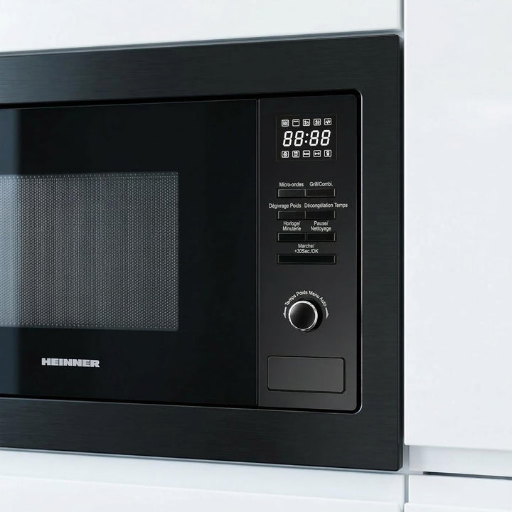 HMW-MDBI25GDBK 26L Einbau-Mikrowellenofen mit Digitalsteuerung und 1000W Grill Schwarz/Black Glass -