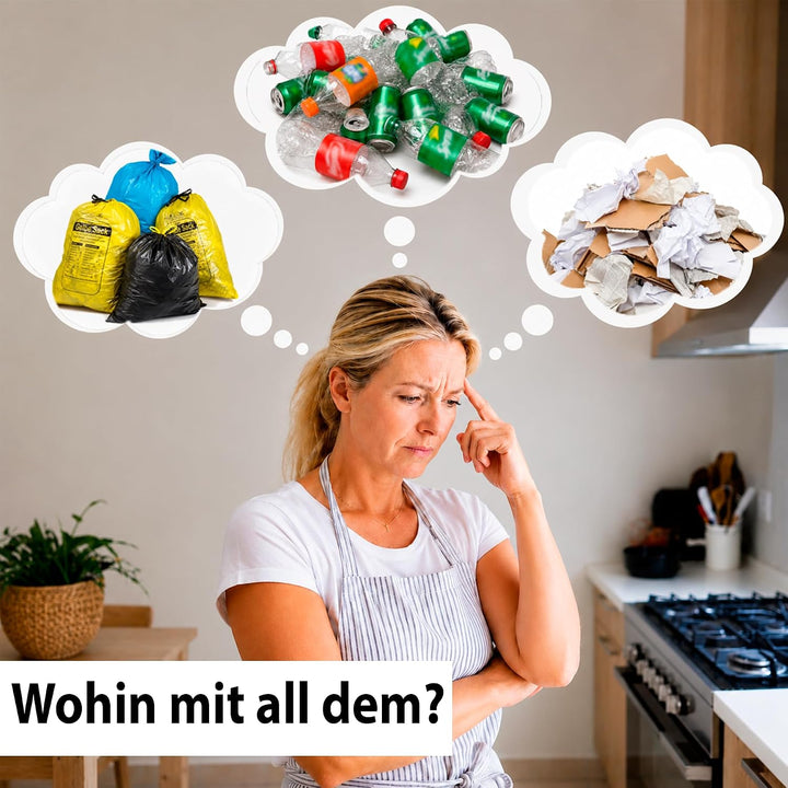 Gelber Sack Ständer Stabil mit Deckel – Müllsackständer &amp; Müllständer 70-120L, Gelber Sack Halter, M