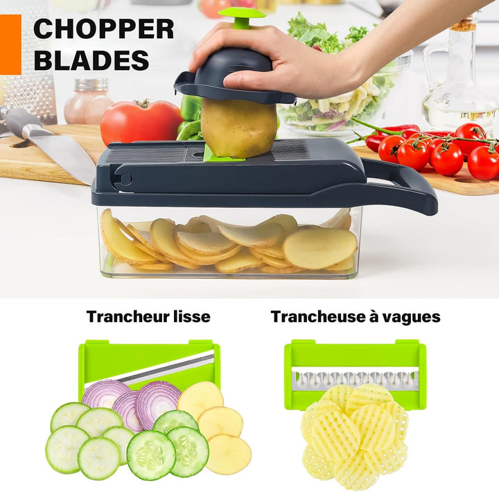 16 In 1 Gemüseschneider, Gemüse Schneider, Mandoline Gemüsehobel, Vegetable Chopper, Würfelschneider
