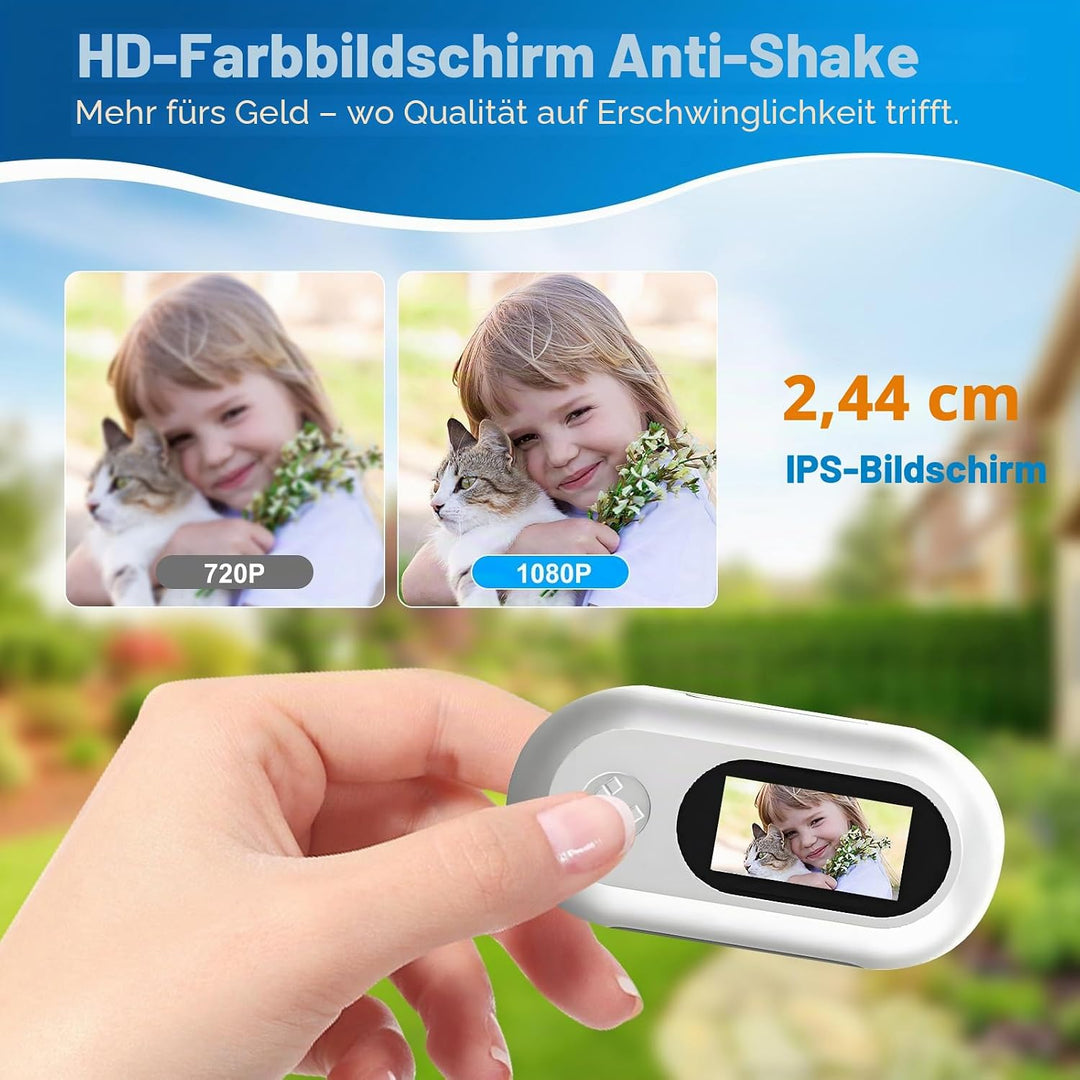 1080P Katzen-Kamera-Halsband – kabellose Mini-Sportkamera mit Videoaufnahme, kleine Action-Kamera fü