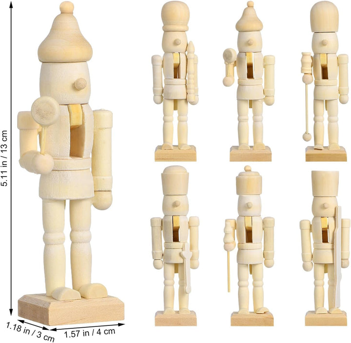 Homoyoyo 12 Stück Holz Unvollendete Soldat Nussknacker: 13cm Mini Nussknacker Figur Gross DIY holzfi