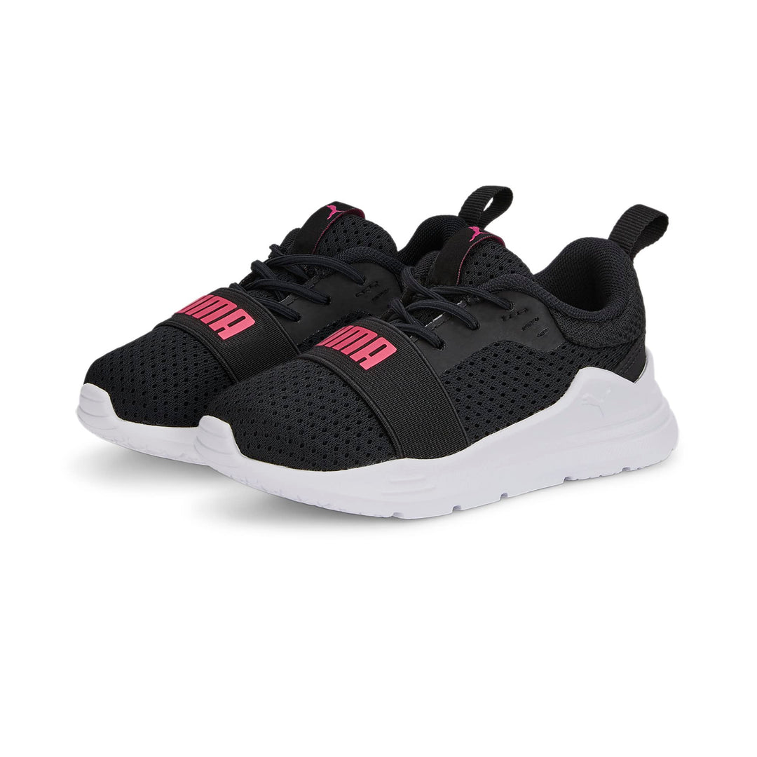 PUMA Unisex Baby Wired Run Ac Inf Sneaker 26 EU Puma Black Sunset Pink, 26 EU Puma Black Sunset Pink