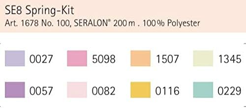 Mettler SERALON Spring-Kit 8er Nähgarnbox: Universalgarn Zum Nähen oder Sticken – 100% Polyester – 8