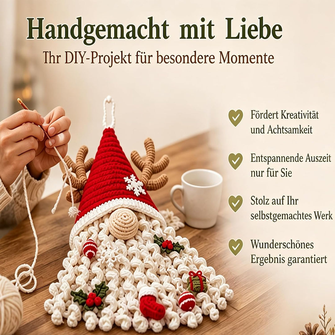 Generisch DIY saisonale 3D-Häkel-Türhänger-Kit, Handmade Makramee Bastelset, E