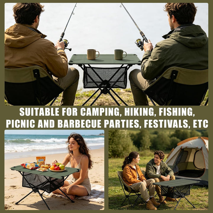 Campingtisch klappbar, Superleicht und faltbar, Campingtisch mit Aufbewahrungstasche und Netzbeutel,