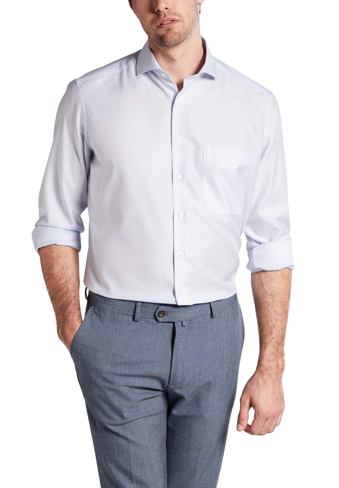 eterna Langarm Hemd Comfort Fit Twill unifarben