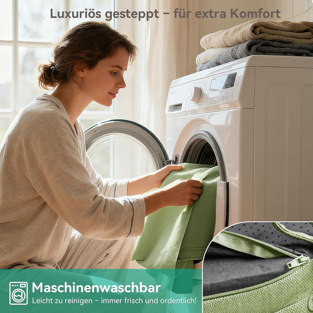 Codi Sitzkissen 40x40×8 cm 2er Set, Extra Dicke, Bequeme Stuhlkissen mit wasserabweisendem Bezug – W