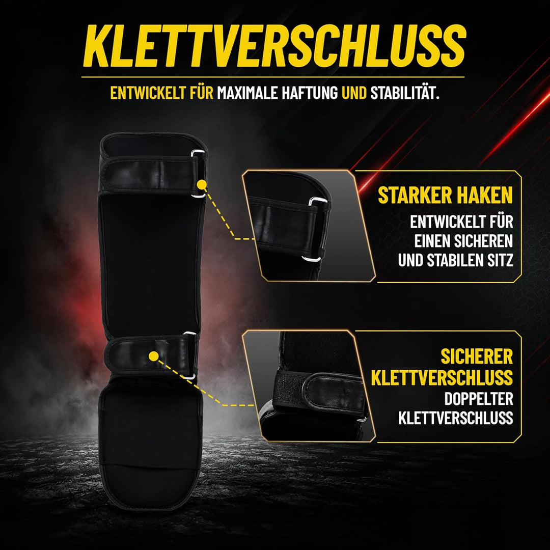 BENLEE Schienbeinschoner aus Kunstleder (1 Paar) Guardian Schwarz L-XL Single, Schwarz L-XL Single