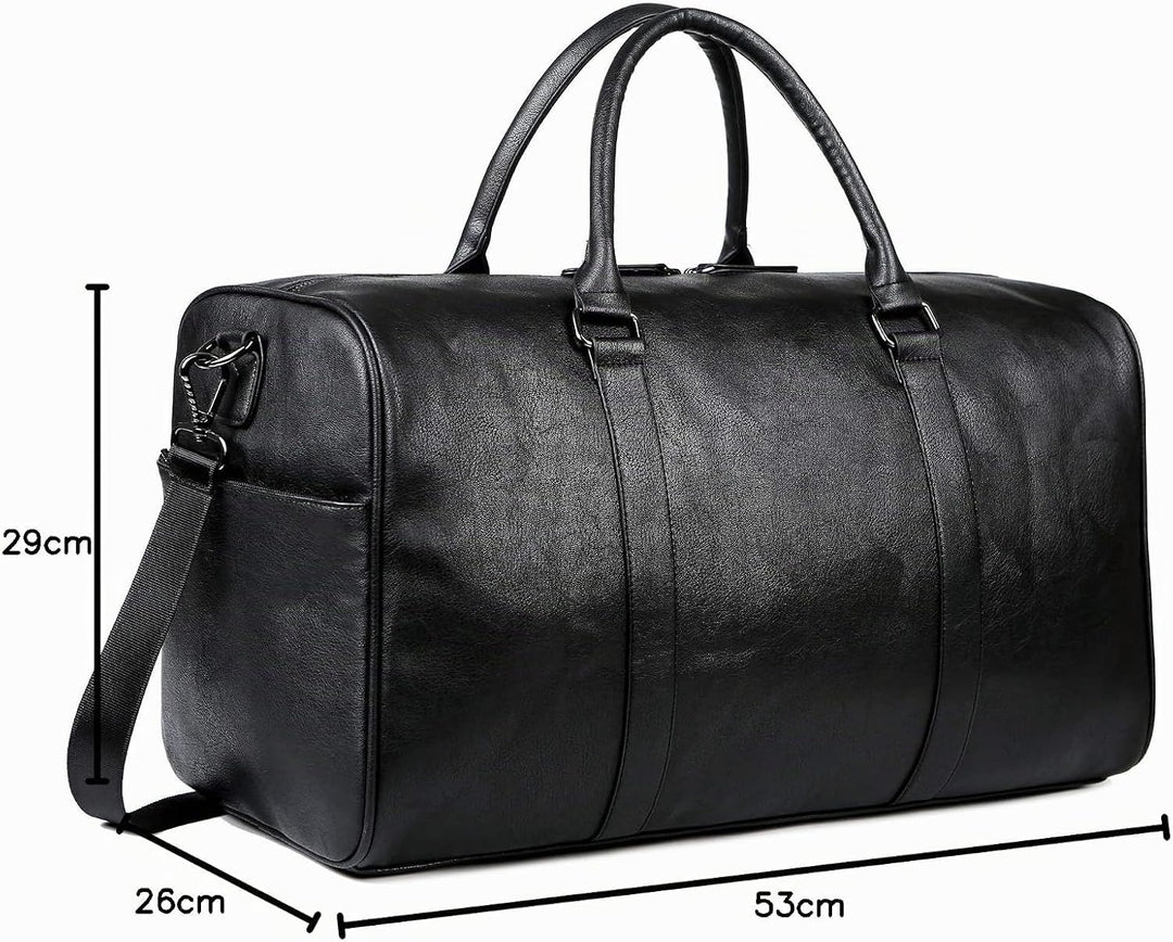 Reisetaschen Herren PU Leder Wasserdicht Weekender Tasche Grossen Kapazität Reisetasche Sporttasche