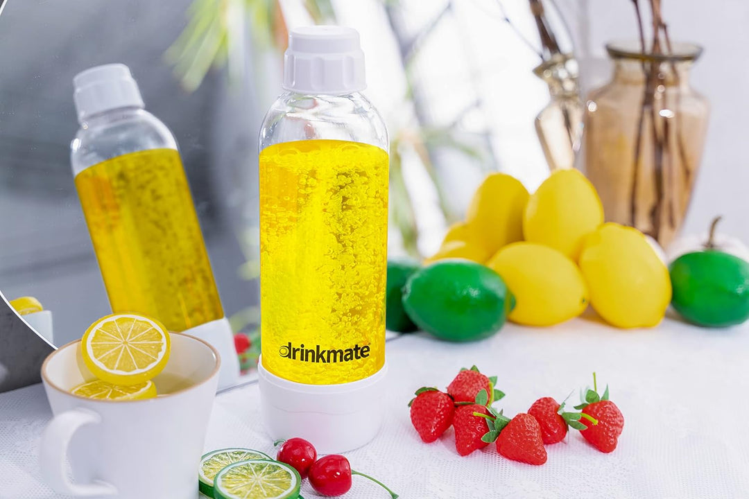 DrinkMate Sprudelflaschen, 2 x 1L PET, BPA Frei, Weiss