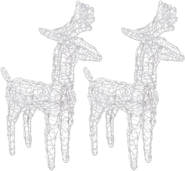 vidaXL Weihnachtsdekoration Rentiere mit Schlitten Beleuchtet Dekofigur Weihnachtsdeko Figur Weihnac